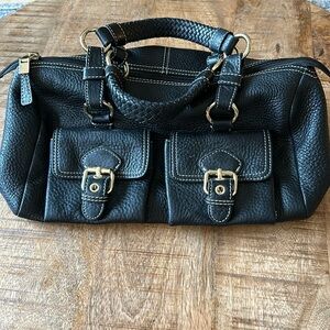 Talbots Pebbled Black Leather Satchel